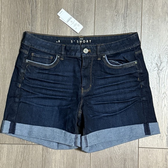 White House Black Market Pants - Retired White House Black Market Medium Wash Cuffed 5" Denim Jean Shorts Sz 8